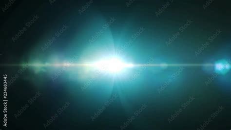 Blue Lens Flares Light On Dark Black Background 4k Animation Stock