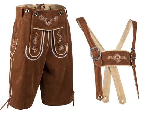 Mens Oktoberfest Bavarian Lederhosen German Traditonal Suspender Shorts