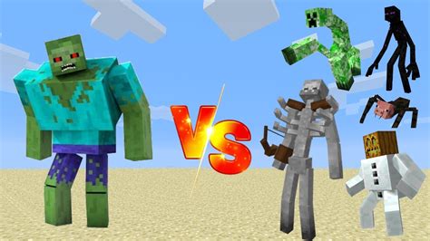 Minecraft Mutant Zombie Vs All Mutant Mobes Minecraft Mobes Battle Youtube