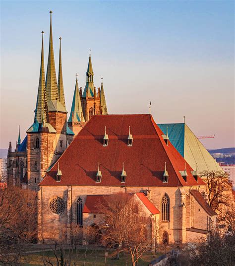 Erfurter Dom Und St Severi In Der Abendd Mmerung Ulrich Cziollek