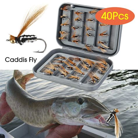 Pcs Trout Fly Fishing Lures Dry Flies Hooks Tackle Tool Kits Fishing