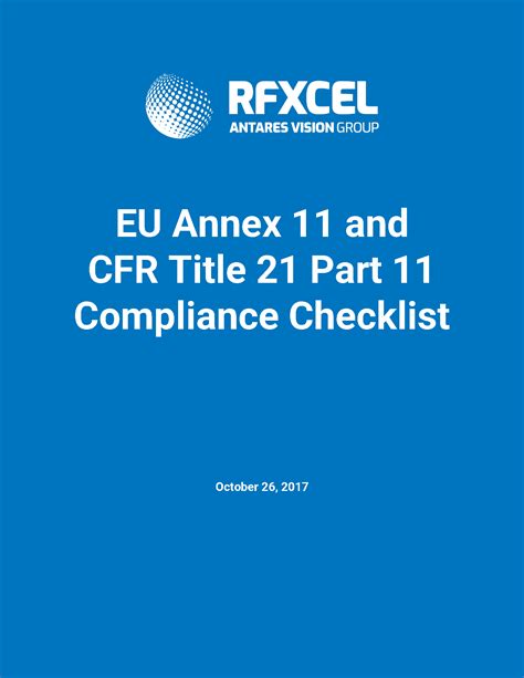 How To Ensure Compliance CFR Title 21 Part 11 And EU Annex 11