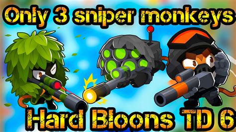 Only Sniper Monkeys Hard Bloons Td Youtube