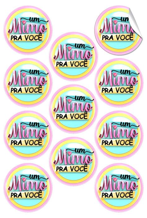 Cartela 11 Etiquetas Adesiva Mimo 3x3 Cm Adesivos Personalizados