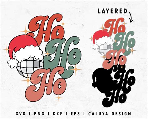 Free Retro Ho Ho Ho Svg Mirror Ball Svg Cut File For Cricut Cameo Silhouette Caluya Design