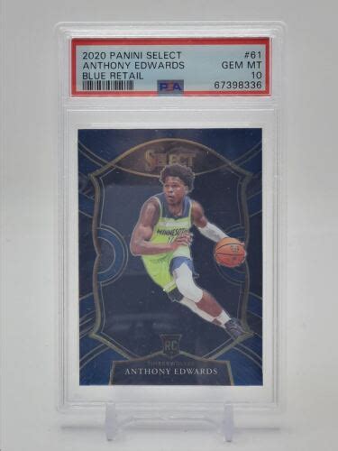 ANTHONY EDWARDS 2020 21 SELECT BASKETBALL ROOKIE RETAIL BLUE RC PSA 10