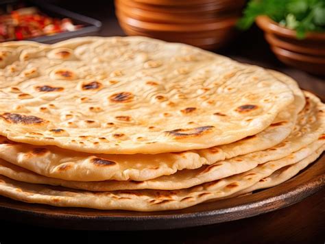 Premium Photo Indian Flat Bread Closeup Traditional Flatbread Also