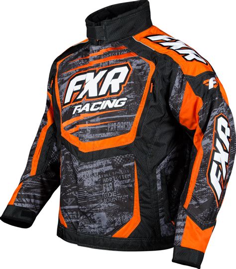 Fxr Racing Snowmobile Gear Men S Cold Cross Jacket Charcoal Warp Orange Cold Weather