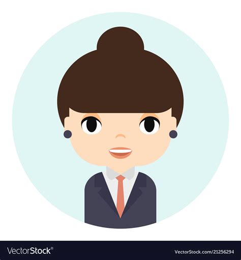 Woman avatar with smiling face female cartoon Vector Image