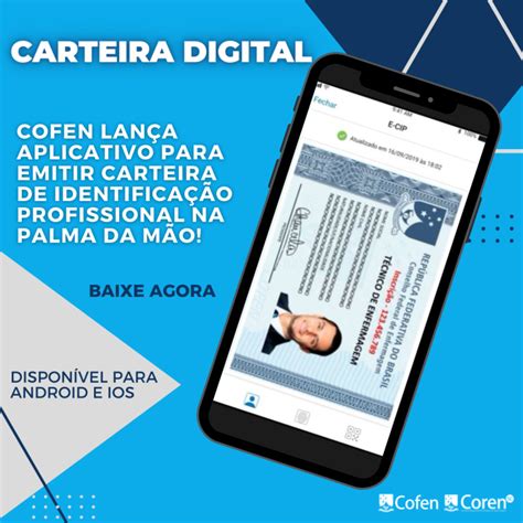 Cofen Lan A Carteira De Identidade Digital Da Enfermagem