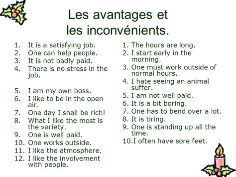 Les Avantages Et Les Inconv Nients De M Tiers Diff Rents Ppt Video