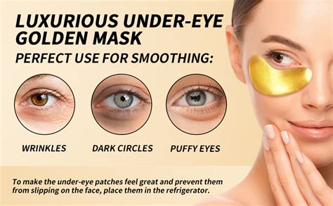 Relaso Under Eye Patches 24k Gold Dermatology Eye Masks For Wrinkles And Puffiness Enriched