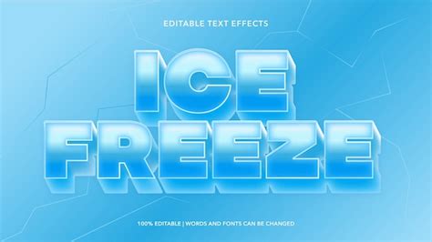 Premium Vector Ice Freeze Editable Text Effects