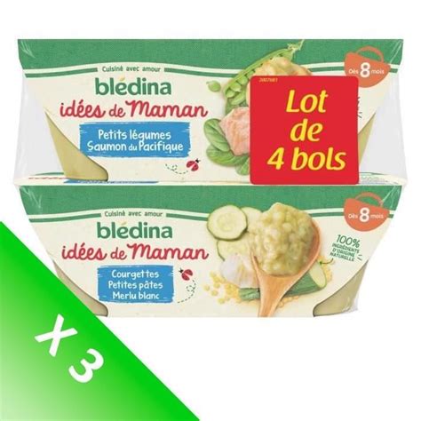 Blédina Idées de Maman Repas bébé Dès 8 mois Légumes Poissons