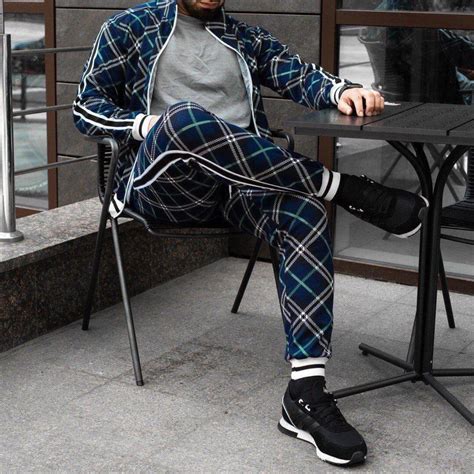 Tracksuit Gentlemen Gentlemen Tartan Man Smart Tracksuit Mens Etsy