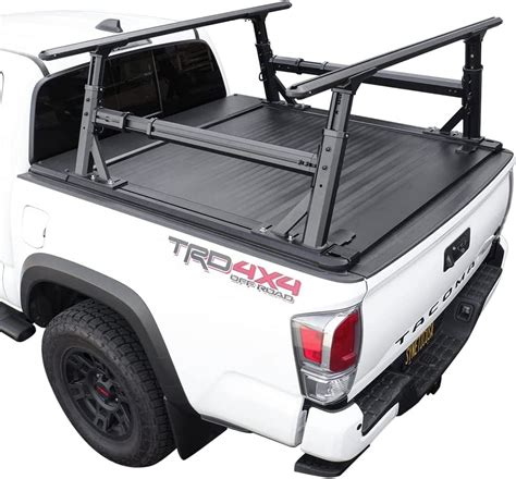 Syneticusa Retractable Tonneau Cover With Rack Kit For 2016 2022 Toyota Tacoma 5 Bed