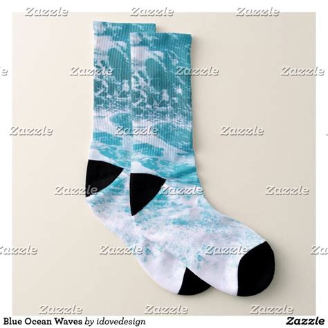 Blue Ocean Waves Socks In 2021 Blue Ocean Cool Socks