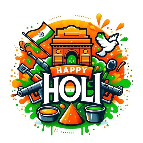 Premium Photo | Happy holi wish 2d illustration