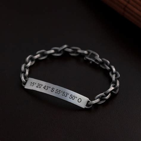 PULSEIRA DE PRATA PERSONALIZADA Modaro Joias Masculinas Artesanais