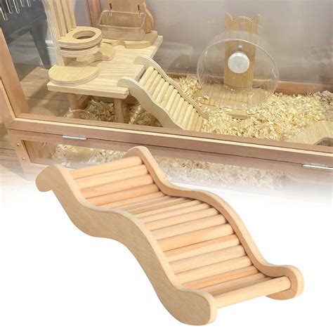 Ehjre Hamster Climbing Ladder Wooden Bridge Bendable Funny Chewing