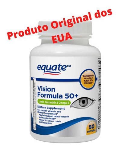 Equate Vision Formula 50 Softgels 50 Cápsulas Original Eua Frete grátis