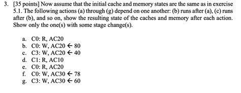 Solved Points Now Assume That The Initial Cache And Memory