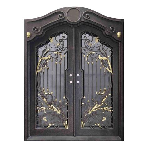 Iwd Custom High End Luxury Wrought Iron Double Entry Door Clid 018