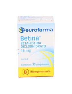 Betina Betahistina Diclorhidrato Mg Bioequivalente Eurofarma