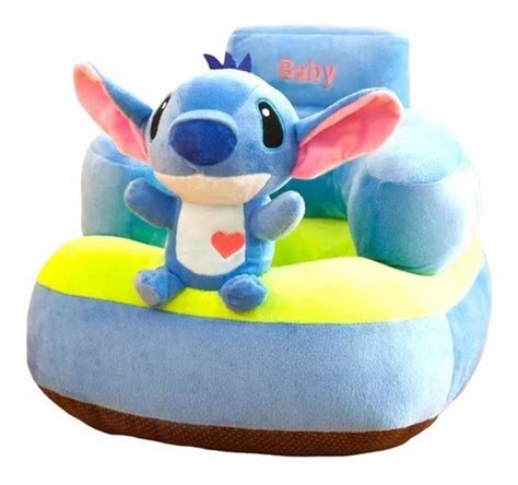 Soporte Sillón Aprender A Sentarse Bebé Azul Corazón Bordado Envío gratis