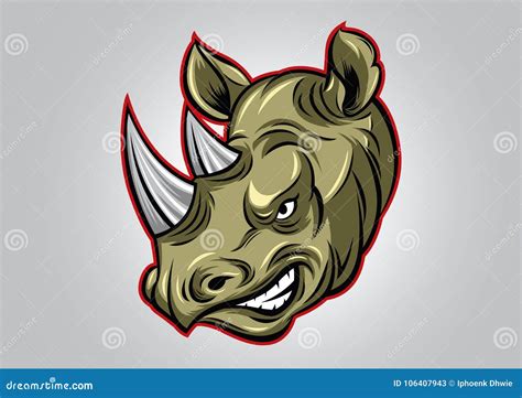 Rhinoceros Head Simple Logo Vector Illustration Stock Vector