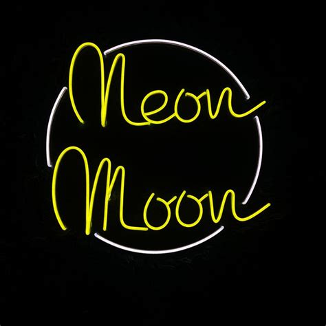 Handmadetneonsign Neon Moon Neon Sign, Neon Moon LED Light Wall Art Decor, Home Bar Bedroom Wall ...