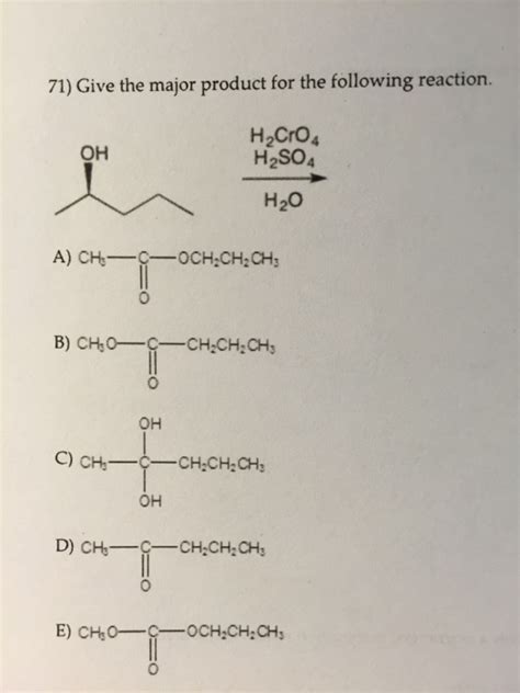 Solved Give The Major Product For The Following Reaction