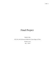 Final Project Docx Lasky 1 Final Project Nathan Lasky SPT 501 X4749