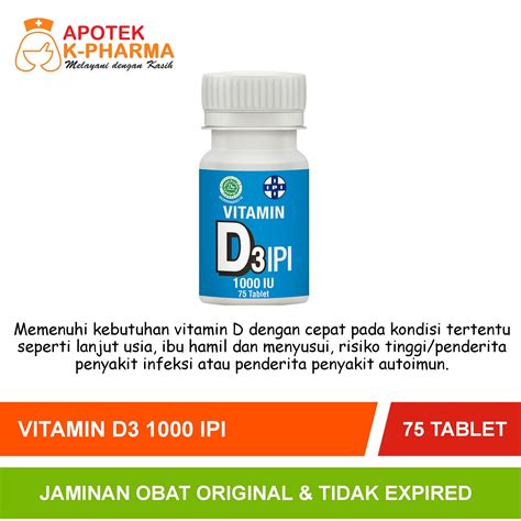 Vitamin D3 1000 IPI Isi 75 Obat Original Lazada Indonesia