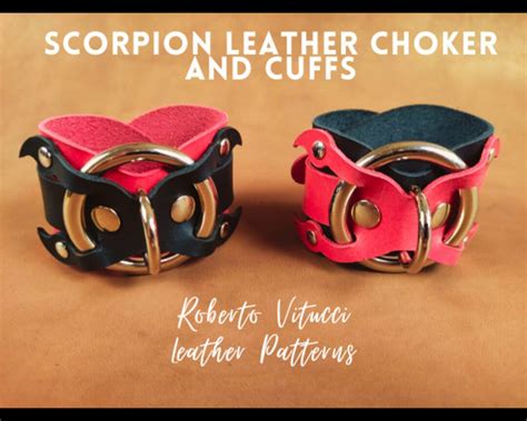 Scorpion Leather Choker Cuffs Customizable Bdsm Elegant And Sexy