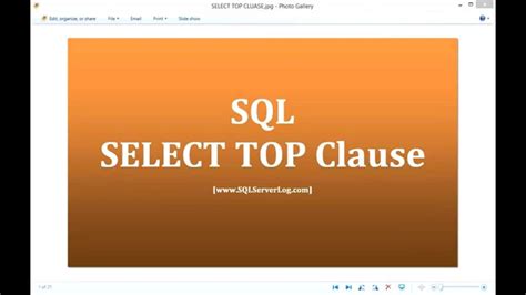 21 Sql Select Top Clause [hd] Youtube