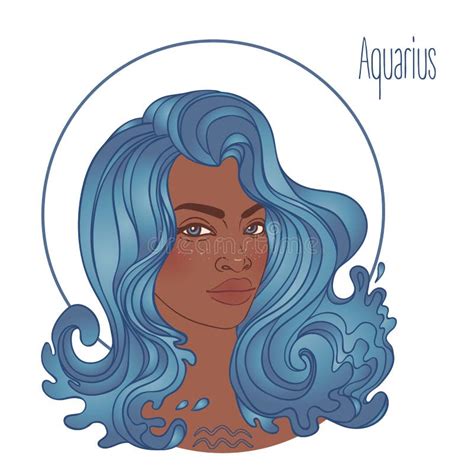 Aquarius Zodiac Sign As A Beautiful Girl Stock Illustration