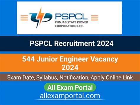 PSPCL JE Recruitment 2024 544 Junior Engineer Vacancy Apply Online