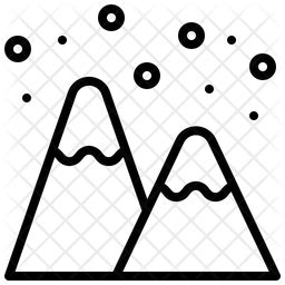 Snow mountain Icon - Download in Line Style