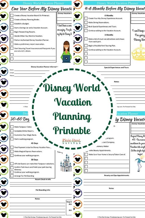 Disney World Vacation Planning Guide Free Disney Planning Printables