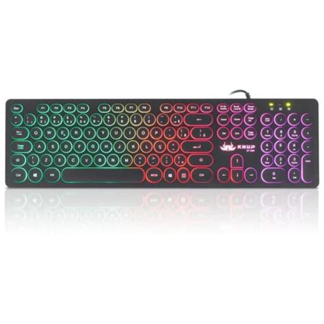 Teclado Gamer Usb Led Rgb E Teclas Redondas Knup Kp