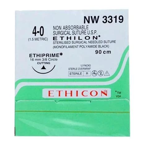 Ethicon Ethilon Sutures Usp 4 0 38 Circle Cutting Ethiprime Dentalstall