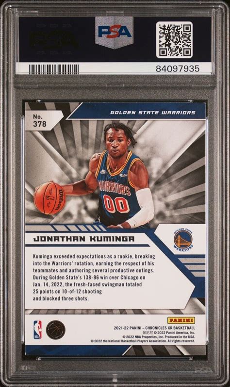 2021 22 Panini Chronicles Xr 378 Jonathan Kuminga RC For Sale