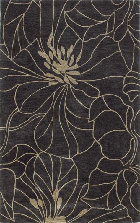 KAS Bali 2816 Charcoal And Taupe Floral Chic Area Rugs At Bold Rugs