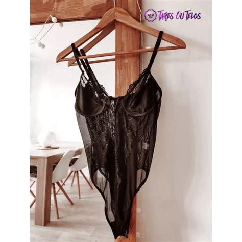 Body Lingerie Rendado Aro V Preto Submarino