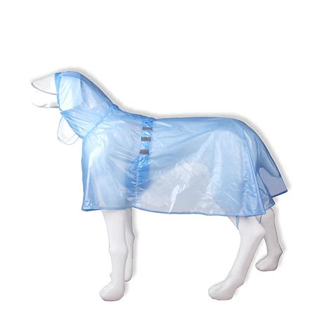 Pet Dog Raincoat Waterproof Rain Clothes High Neck Hooded Jumpsuit For