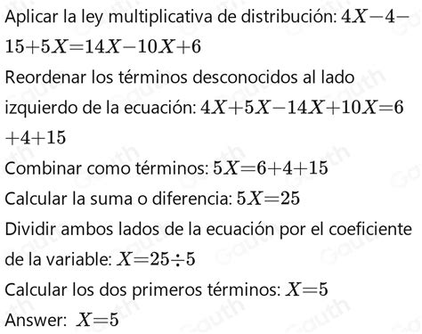 Solved 2 RESUELVE LA SIGUIENTE ECUACIÓN Y SELECCIONA LA RESP CORRECTA