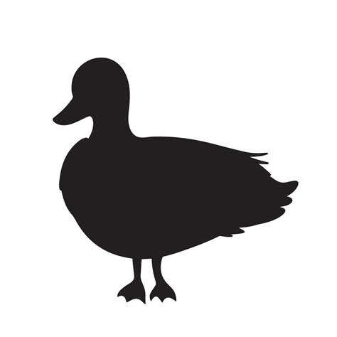 Call Duck Silhouette Shadow Vector Icon Illustration Isolated On White