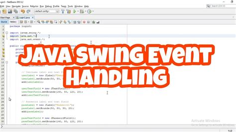 Java Swing Event Handling Youtube