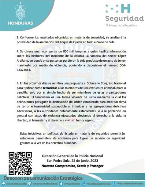 Secretar A De Seguridad Honduras On Twitter Importante La